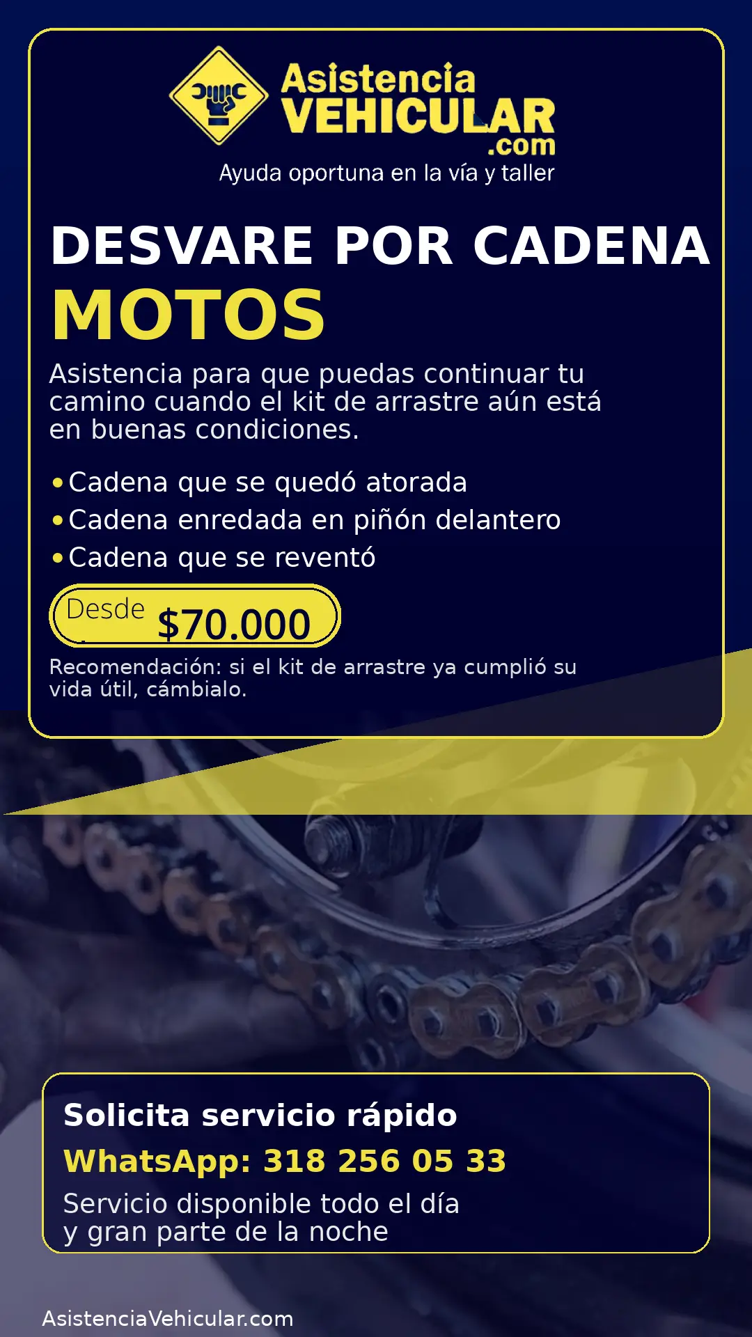 Desvare por cadena motos