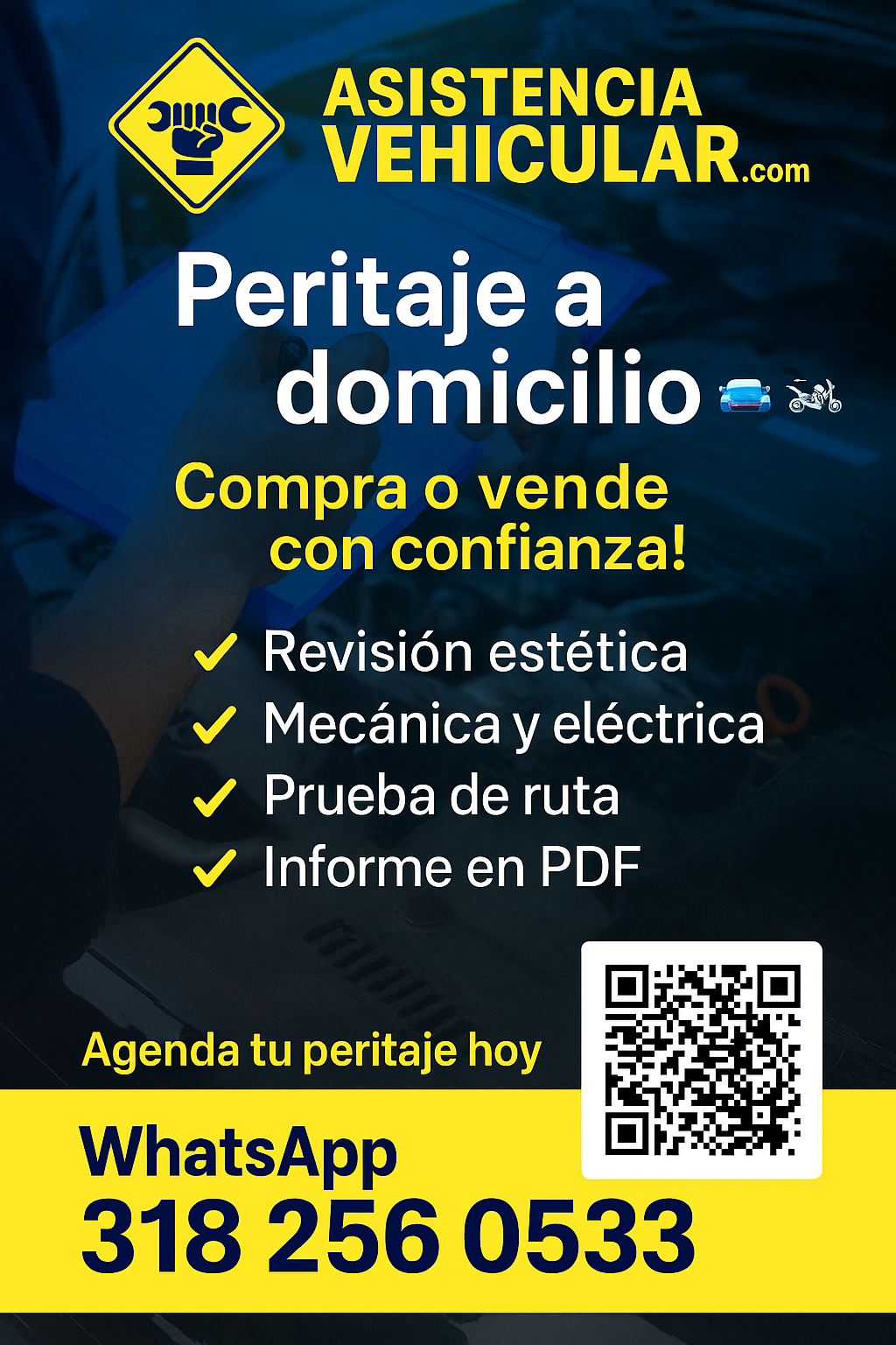 Peritaje a domicilio para compra o venta de carros y motos