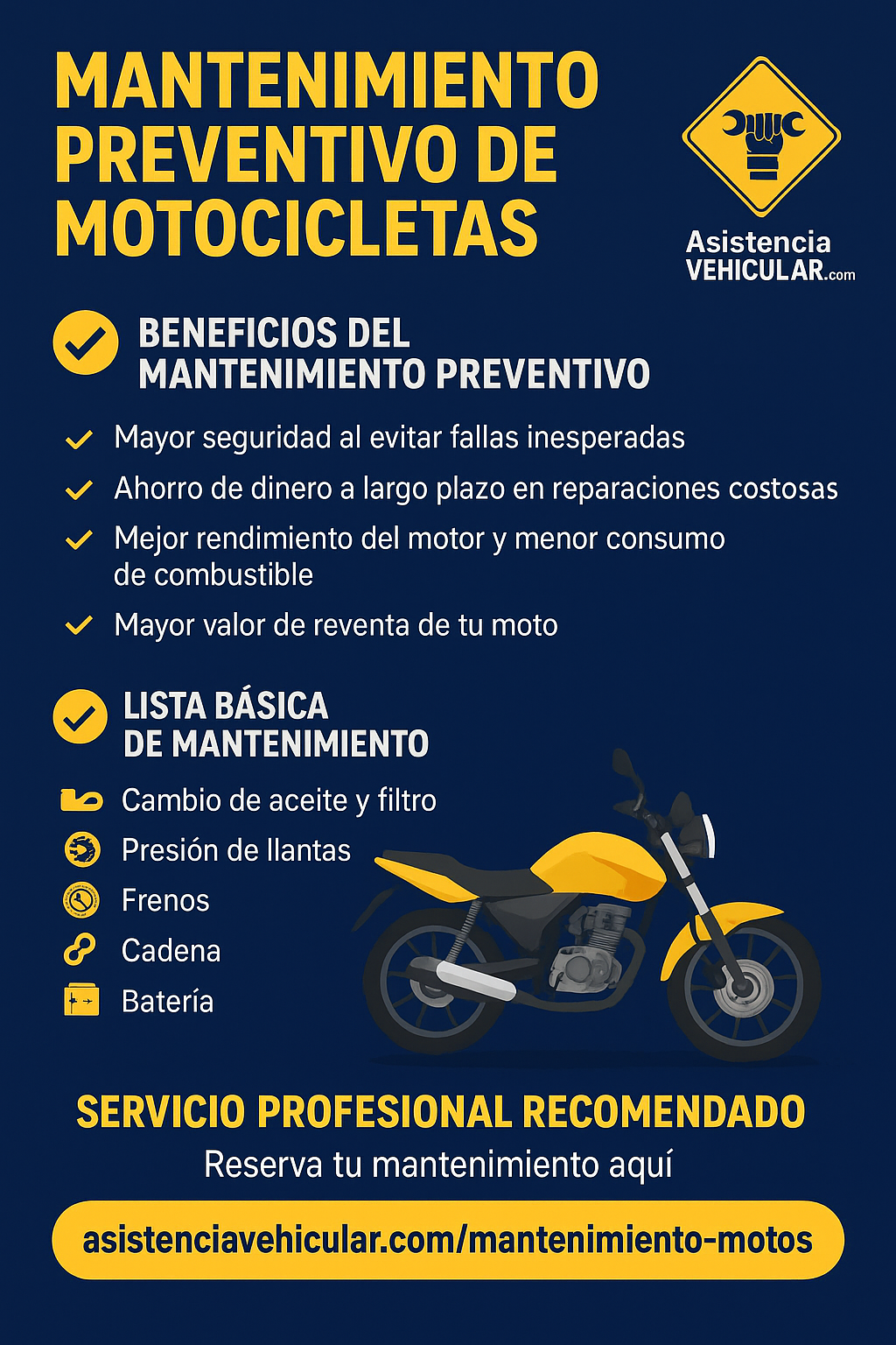 Mantenimiento preventivo de motocicletas