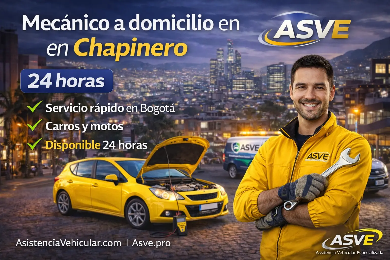 mecanico a domicilio en chapinero bogota servicio 24 horas carros motos asistencia vehicular asve